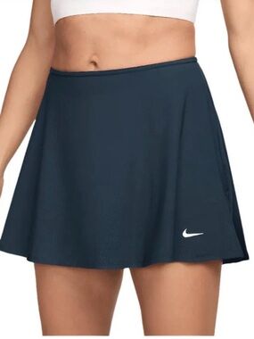 Nike muted Navy Blue Circle Skirt with White Swoosh 13”